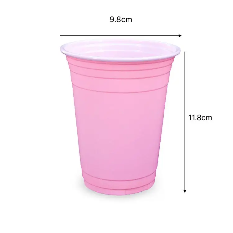 Vasos De Plastico Colorful Printed Logo black Drinking Game Cups Pink 16oz Balls Beer Pong Plastic Cup For Party Bar