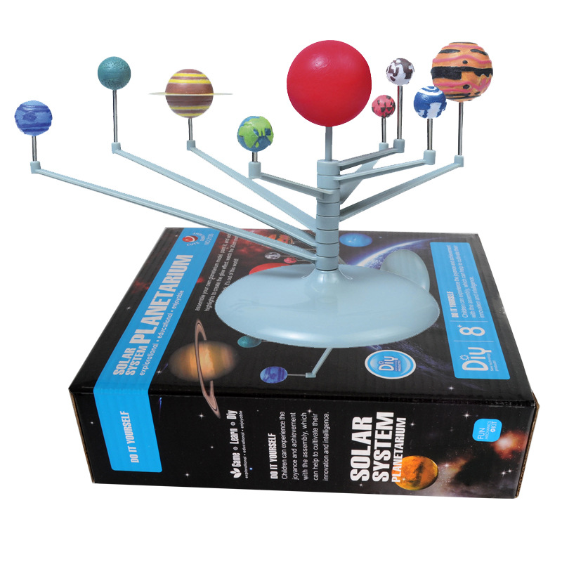 Novo diy sistema solar planetário modelo de astronomia, planeta, haste, brinquedos, conjunto de pintura, ciência, brinquedos educativos, para crianças