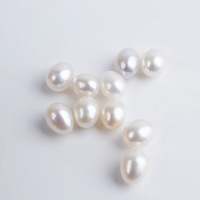 Perles d'eau douce Zhuji 7,3-8,3 mm, forme de riz, qualité AAA, lustre naturel brillant, perles en vrac bon marché