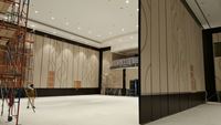 Cloison mobile temporaire personnalisable pour hôtel et restaurant, surface décorative moderne, cadre en aluminium, coulissante et pliable