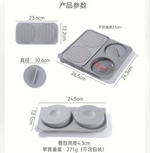 Molde de silicona personalizado para hamburguesas, antiadherente, ecológico, resistente, apto para lavavajillas, recipientes para congelador, cocina, barbacoa, parrilla - Product Image 2
