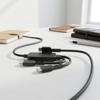 Kabel Data Silikon 3 in 1 Tipe-C Custom Pabrik, USB 2.0 Tipe A Male ke Dual Micro USB Male, Kabel Pengisi Daya