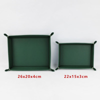 Plateau de rangement pliable en cuir PU carré avec logo personnalisé, à bouton-pression, pour bijoux, clés, montres, cosmétiques, organisateur de bureau