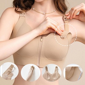 Reggiseno YIYI ad Alto Supporto con Zip Frontale, Regolabile, Senza Ferretto, Comodo per Tutto il Giorno, Traspirante e Senza Cuciture - Product Image 1