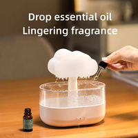 Nouveau USB alimenté pluie nuage chambre aromathérapie humidificateur d'air ultrasonique 200ml goutte d'eau diffuseur d'arôme avec 7 couleurs lampe à LED