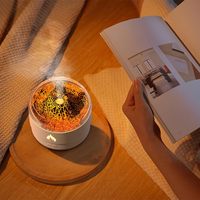 Hxtc88 7 couleurs veilleuse synchronisation flamme volcanique lave fissure parfum aromathérapie Machine huile essentielle Portable diffuseur d'arôme