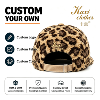 Topi Bisbol Retro Motif Leopard Kustom Berlapis Sherpa dengan Pinggiran Corduroy dan Kancing Snapback Unisex untuk Santai, Aktivitas Luar Ruangan, dan Perjalanan