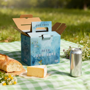 नालीदार बोर्ड बीयर कैरी केस पोर्टेबल विमान सूटकेस आकार बॉक्स संभालता बॉक्स को संभालता है - Product Image 1