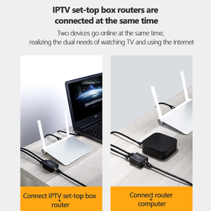 Cổng chuyển đổi ba chiều đầu RJ45 chia hai cáp Ethernet RJ45 cổng Ethernet sang cổng Ethernet RJ45 Đầu Kép - Product Image 4