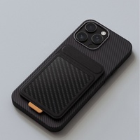 Support de téléphone magnétique flexible en cuir PU Anfeng, porte-cartes invisible, anneau de bureau ultra-fin pour contrôle d'accès
