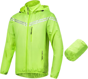 Good Quality Windproof <b>Hooded</b> Outdoor Reflective Zipper <b>Jacket</b> for Men Large Size Slim Fit Polyester Fabric Fashionable - Product Image 1