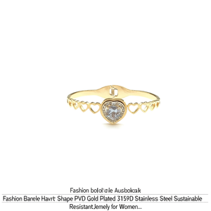 Bracelet tendance en forme de cœur, plaqué or PVD, acier inoxydable 316L, bijoux durables et résistants pour femmes - Product Image 2