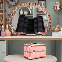 Trousse de Maquillage de Voyage Personnalisée, Étui Rigide Portable à Ouverture Facile, Grande Capacité, Boîte de Rangement Professionnelle pour Outils Cosmétiques