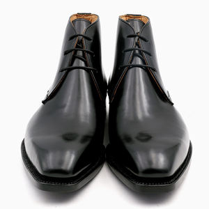 Style italien Goodyear Welt Bottes en cuir pour hommes Bottes <span class=keywords><strong>Chelsea</strong></span> en cuir de veau véritable Bottes haut de gamme faites à la main pour hommes - Product Image 3