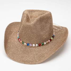 Chapeau de paille <span class=keywords><strong>Panama</strong></span> bohème pour femme avec large bord incurvé – Protection solaire tendance pour les voyages en extérieur, la plage et <span class=keywords><strong>le</strong></span> quotidien - Product Image 1