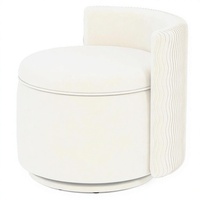Fauteuil pivotant 360° Allamazing avec rangement, tabouret de vanité, dossier en velours, ottoman en forme de baril pour salon et salle de maquillage