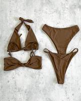 Bas quantité minimale de commande Fabricant de maillots de bain OEM Personnaliser vos propres imprimés Maillots de bain Imprimés vichy Bikinis à armatures