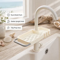 Étagère de rangement pour savon en forme de médaille, à fixer sur robinet, design ajouré pour un drainage rapide