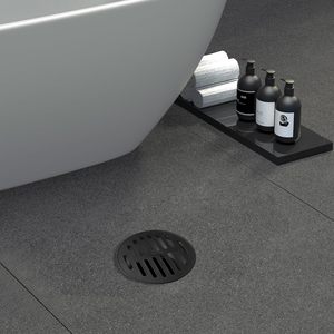 Grille de drain de sol noire en acier inoxydable de 4 pouces Antrader, lot unique, grille de remplacement pour drain de sol pour salle de bain et balcon - Product Image 1