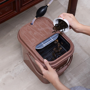 Tea Dregs <b>Bucket</b> <b>With</b> <b>Lid</b> Plastic Tea Filtering <b>Bucket</b> For Kung Fu Tea Set Household Use - Product Image 2