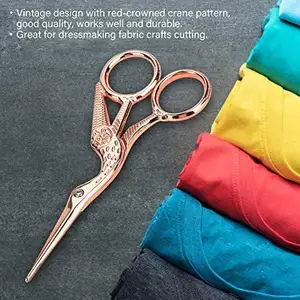 Ciseaux de couture tout en acier inoxydable de style vintage pour petit artisanat Ciseaux de tailleur pour <span class=keywords><strong>oiseau</strong></span> de <span class=keywords><strong>grue</strong></span> à broder - Product Image 4