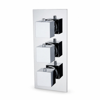 Robinet de douche thermostatique encastré à double poignée MK505 en laiton massif chromé poli, mitigeur mural contemporain