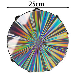 Pandereta Láser de Doble Fila Orff de 6, 8 y 10 Pulgadas, Instrumento Musical Infantil, Acompañamiento de Banda, Percusión de Plástico, Hecho en Shanghái - Product Image 6