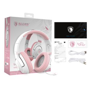 Cuffie Gaming <span class=keywords><strong>SADES</strong></span> Whisper Leggere 239g, Pieghevoli, Portatili, con Microfono Chiaro, Portata 10m, Batteria 32H, Over-Ear - Product Image 6