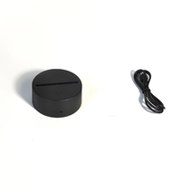 Lampe de nuit moderne en acrylique ABS 3D, 16 couleurs, avec base, télécommande, alimentation par piles/USB, lampe LED à intensité variable pour la décoration de la maison
