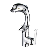 X8664B1BSCR Laiton Matériau Chrome Couleur Pont Monté du Robinet de Bassin Dolphin de Luxe