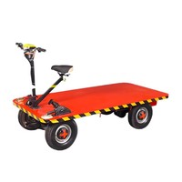 Carretilla Eléctrica de Plataforma Plana de Cuatro Ruedas, de Alta Resistencia, Fabricada en Aluminio y Hierro, Duradera, para Trabajo Pesado en Fábrica
