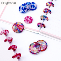 Disques en acétate RINGNOTE 32 mm, 100 feuilles, couverture en cuir, anneaux de reliure colorés et vifs personnalisés pour carnets et agendas