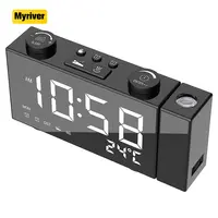 Myriver orologio elettronico a doppia proiezione per studenti sveglia con Display retroilluminato orologio termometro Laser con proiezione per camera da letto