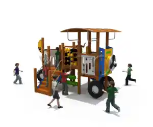 Chão de jogo de madeira para área externa, preço de fábrica, área externa, pré-escolar, crianças, quintal