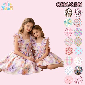 Nouvelle Arrivée Robe à Bretelles Imprimé Pivoine Vintage OEM ODM avec Volants Superposés, Bordure en Dentelle aux Épaules et Poches pour Fille, Idéale pour Mariage - Product Image 1