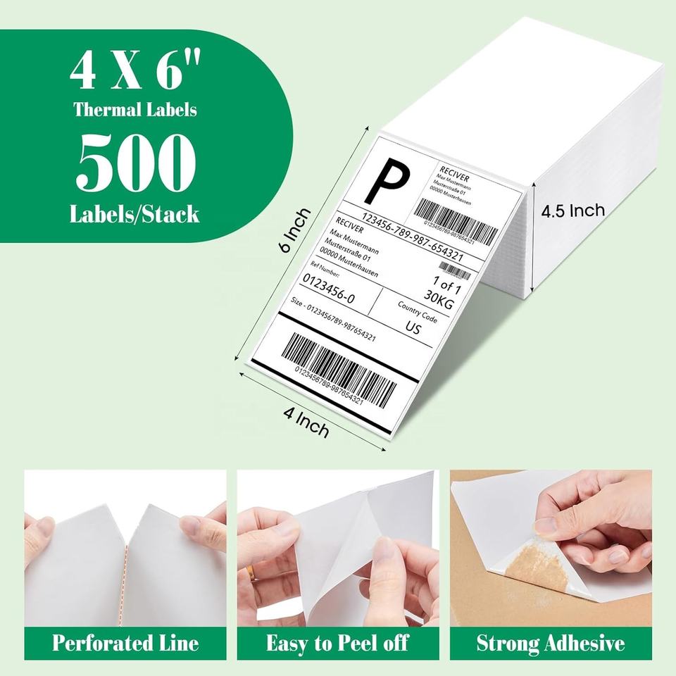 Hot-selling 4x6 Paper Thermal Printing Stickers with Strong Adhesive ...