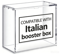 Boîte de présentation en acrylique transparente épaisse découpée au laser de précision pour cartes TCG, boîte de collection scellée pour boosters italiens