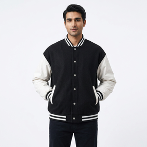 Blouson universitaire de première classe pour homme, décontracté, pour l'hiver, en toile respirante, col montant, vente en gros OEM - Product Image 1