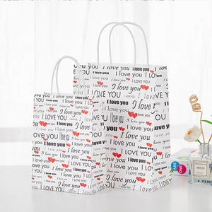 Hotsale logotipo personalizado impreso barato de Día de San Valentín gracias eco bolsa de compras bolsa de papel kraft - Product Image 5