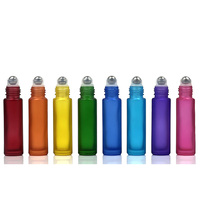 Mini flacon de parfum vide de luxe en verre givré coloré arc-en-ciel avec pompe pulvérisatrice pour huile essentielle 10 ml, écologique