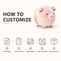 Jolie Peluche Cochon Rose Patchwork Personnalisée, Jouet en Peluche Doux et Rond, Figurine Cochonnette, Cadeau Décoratif, Faible MOQ, Service OEM ODM, Direct Usine