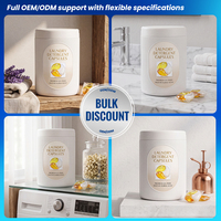 Boîtes de cartons de marque pour capsules de lessive écologiques jetables en multipack, packs de quantités variées pour les programmes de chaînes de magasins de vêtements