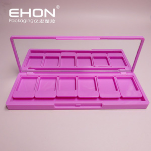 Empty Replaceable ABS Eyeshadow Palette <b>Box</b> with 6-Color Swatches Portable Cosmetic Case with Mirror - Product Image 4