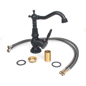 Robinet de style noir, lavabo de style européen, robinet rétro pour salle de bain, <span class=keywords><strong>eau</strong></span> <span class=keywords><strong>chaude</strong></span> et froide - Product Image 2