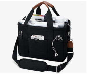 Bolso bandolera grande con compartimentos con cremallera, tipo Biblia, de lona personalizada, de fábrica BSCI. - Product Image 1