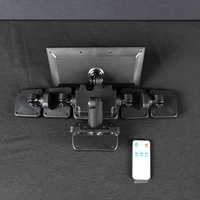 Lampe murale solaire à 6 têtes, 366 LED, double capteur de mouvement PIR, avec télécommande, IP44