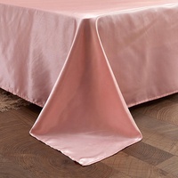 Ensemble de literie à motif solide en satin de soie 4 pièces de mariage comprenant une housse de couette et un drap-housse Style simple tissé linge de lit complet