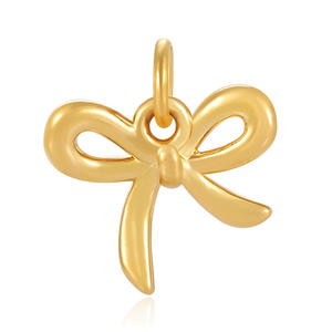 Bijoux en or haut de gamme 0.45g24k pendentif en forme de nœud papillon en or pur pendentif accessoires de bijoux mignons haut de gamme - Product Image 1