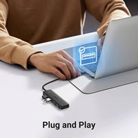 UGREEN USB 3,0 Hub, 4 puertos USB a Splitter Ultra-Slim USB Expander para ratón, teclado, unidad flash, disco U, impresora