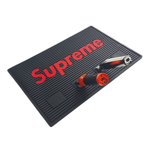 Custom Branded <b>Silicone</b> Barber Mat Rubber Salon <b>Tool</b> Mat Non Slip Heat Resistant Clipper Mat Styling <b>Tool</b> Pad Workstation Mat - Product Image 1